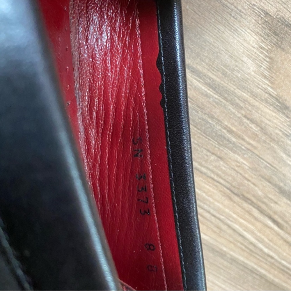 Women size 8 Salvatore Ferragamo Black and Red Loafers with Horsebit Detail - Picture 6 of 7